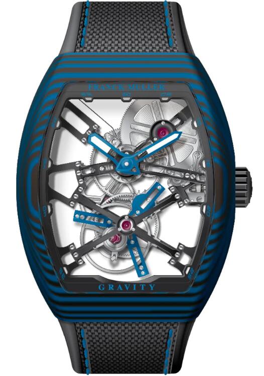 Best FRANCK MULLER Vanguard Gravity Skeleton Tourbillon Blue Carbon V 45 T GR CS SQT CARBONE BL (NR) (NR.BL) Replica Watch